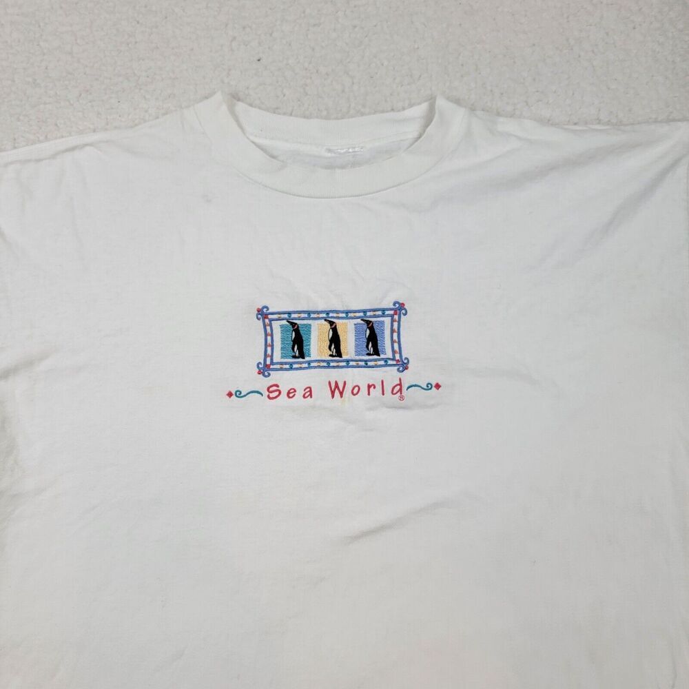 Vintage Single Stitch Sea World San Diego Penguin T-Shirt White XXL